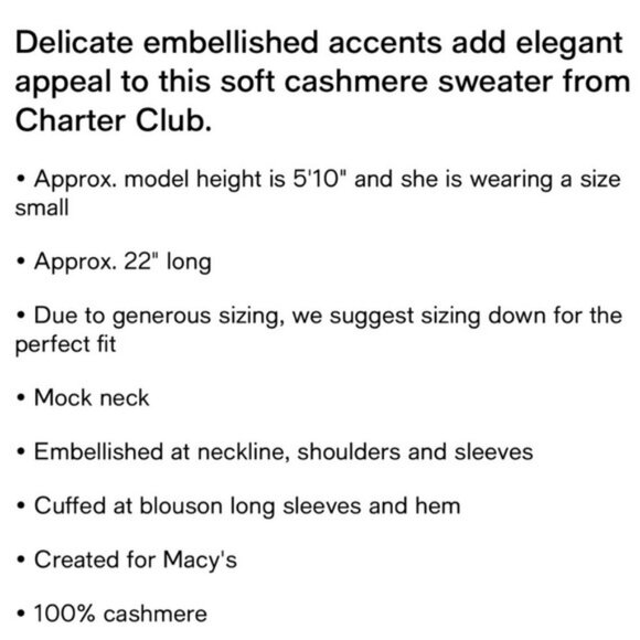 NWT **Charter Club Luxury Pearl 100% Cashmere Sweater ** SZ 2X - Picture 4 of 10